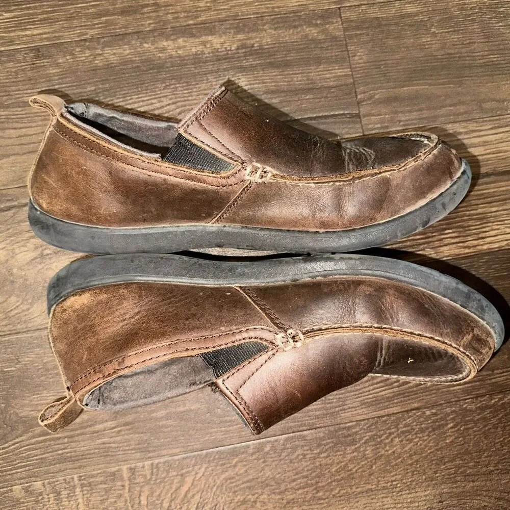 Crocs brown rubber sole slip on ortho size 10 loafers